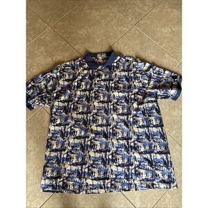 Descente Golf Collection XXL Polo Shirt Blue White